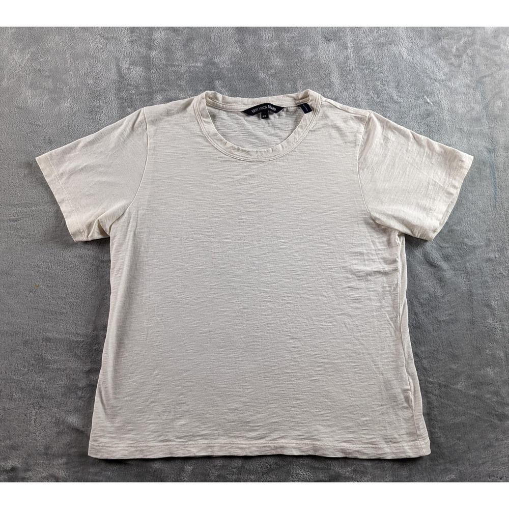 Veronica Beard Shirt Women Medium White Carla Pima Cotton Slub Crewneck Tee READ
